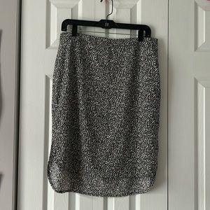 Black and White Knee Length Express Skirt
